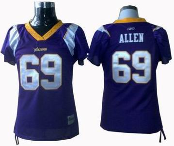 WOMEN Minnesota Vikings #69 Jared Allen Jerseys purple