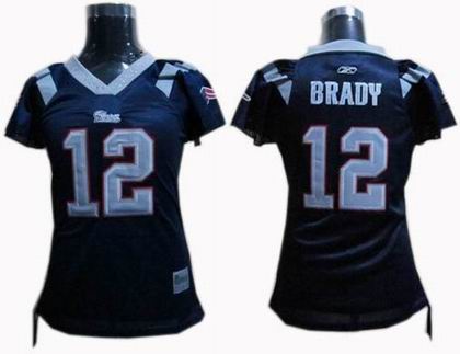 WOMEN New England Patriots 12# Tom Brady jerseys blue