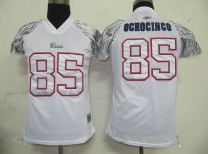 WOMEN New England Patriots 85 Chad Ochocinco white zebra jersey