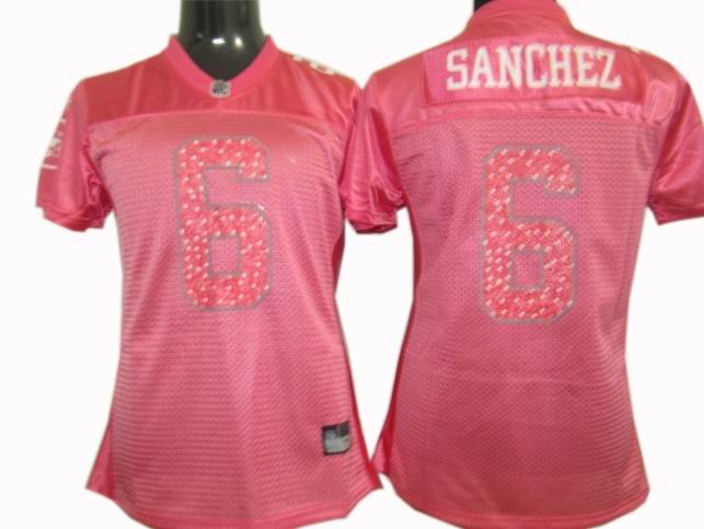WOMEN New York Jets #6 Mark Sanchez Sweetheart Jersey Pink
