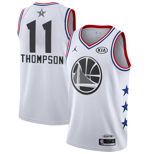 Warriors #11 Klay Thompson White Basketball Jordan Swingman 2019 All-Star Game Jersey