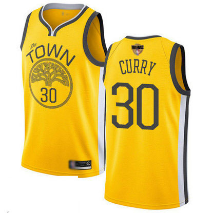 Warriors #30 Stephen Curry Gold 2019 Finals Bound Basketball Swingman Earned Edition Jersey