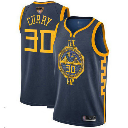 Warriors #30 Stephen Curry Navy 2019 Finals Bound Basketball Swingman City Edition 2018 19 Jersey