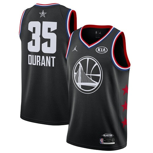 Warriors #35 Kevin Durant Black Basketball Jordan Swingman 2019 All-Star Game Jersey