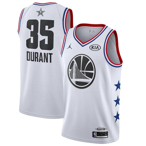 Warriors #35 Kevin Durant White Basketball Jordan Swingman 2019 All-Star Game Jersey