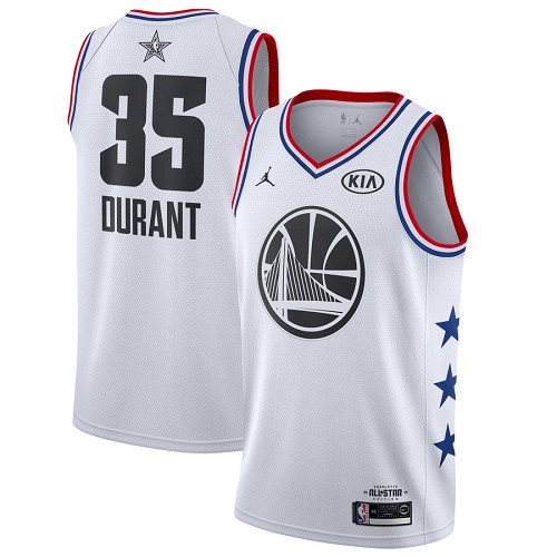 Warriors #35 Kevin Durant White Women's Basketball Jordan Swingman 2019 All-Star Game Jersey