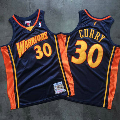 Warriors 30 Stephen Curry Navy 2009-10 Hardwood Classics Jersey
