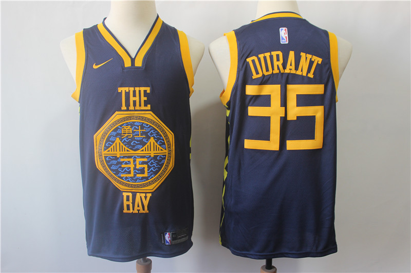 Warriors 35 Kevin Durant Navy 2018 to 19 City Edition Nike Swingman Jersey