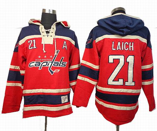 Washington Capitals #21 Brooks Laich Red A patch Hoody