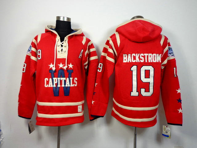 Washington Capitals 19 Backstrom red NHL Sawyer Hooded Sweatshirt
