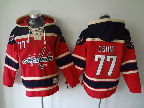 Washington Capitals 77 T.J Oshie Red Sawyer Hooded Sweatshirt NHL Jersey