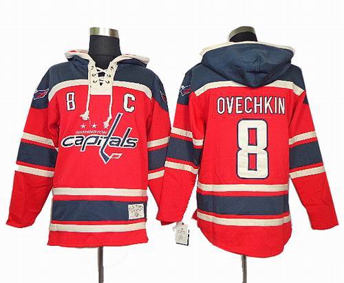 Washington Capitals 8 Alex Ovechkin Red C patch Hoody
