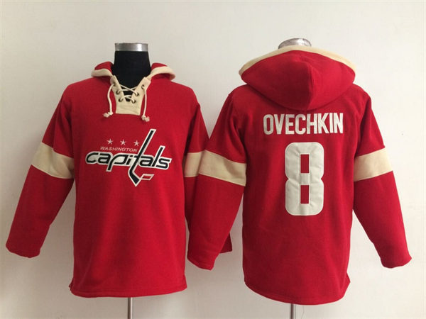 Washington Capitals 8 Alex Ovechkin red with cream NHL hockey Hoodies new style