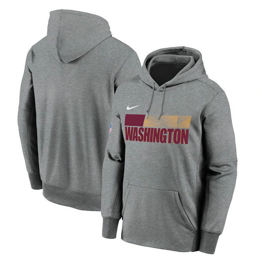 Washington Football Team Nike Sideline Impact Lockup Performance Pullover Hoodie Charcoal