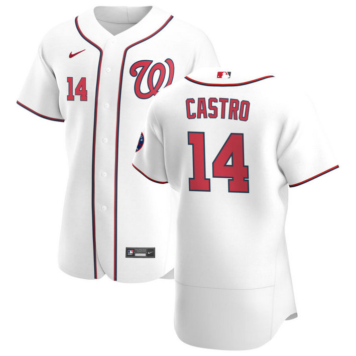Washington Nationals #14 Starlin Castro Men's Nike White Home 2020 Authentic Player MLB Jersey