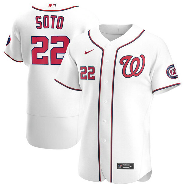 Washington Nationals #22 Juan Soto Men's Nike White Home 2020 Authentic Player MLB Jersey