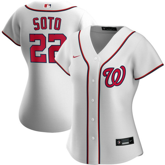 Washington Nationals #22 Juan Soto Nike Women's Home 2020 MLB Player Jersey White