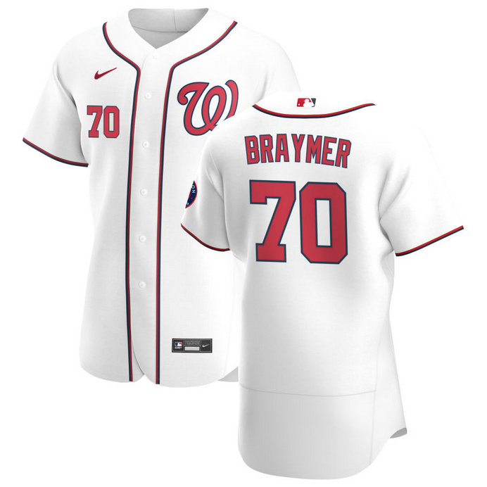 Washington Nationals #70 Ben Braymer Men's Nike White Home 2020 Authentic Player MLB Jersey