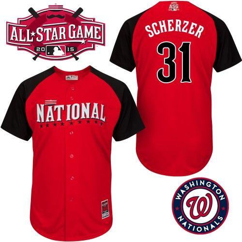 Washington Nationals 31 Max Scherzer Red 2015 All-Star National League Baseball Jersey