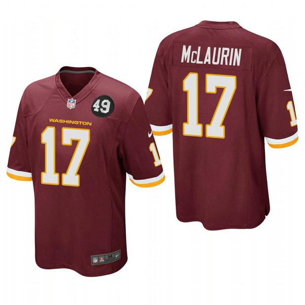 Washington Redskins #17 Terry McLaurin Men's Nike Burgundy Bobby Mitchell Uniform Patch NFL Game Jersey
