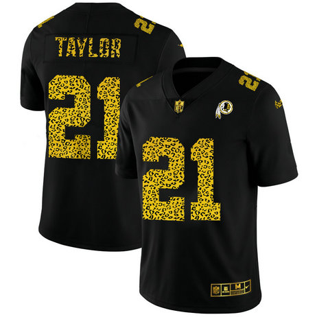 Washington Redskins #21 Sean Taylor Men's Nike Leopard Print Fashion Vapor Limited NFL Jersey Black