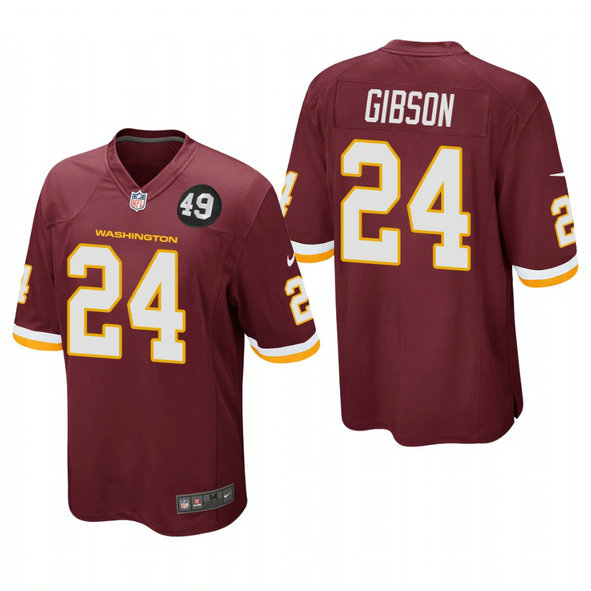 Washington Redskins #24 Antonio Gibson Men's Nike Burgundy Bobby Mitchell Uniform Patch NFL Game Jersey