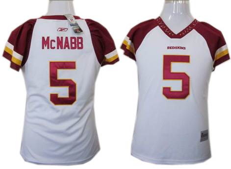 Washington Redskins #5 Donovan McNabb Women s Field Flirt Fashion Jerseys white