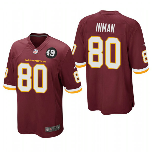 Washington Redskins #80 Dontrelle Inman Men's Nike Burgundy Bobby Mitchell Uniform Patch NFL Game Jersey