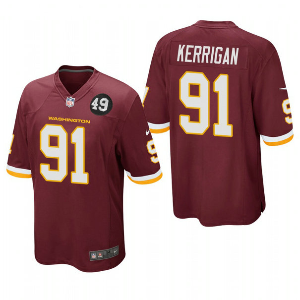 Washington Redskins #91 Ryan Kerrigan Men's Nike Burgundy Bobby Mitchell Uniform Patch NFL Game Jersey