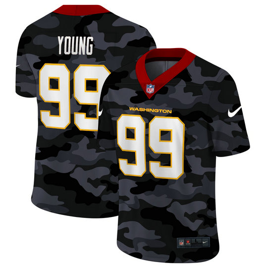 Washington Redskins #99 Chase Young Men's Nike 2020 Black CAMO Vapor Untouchable Limited Stitched NFL Jersey
