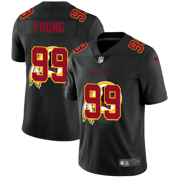 Washington Redskins #99 Chase Young Men's Nike Team Logo Dual Overlap Limited NFL Jersey Black