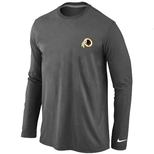 Washington Redskins Sideline Legend Authentic Long Sleeve T-Shirt Logo D.GREY