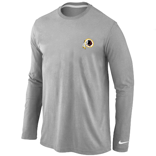 Washington Redskins Sideline Legend Authentic Long Sleeve T-Shirt Logo Grey