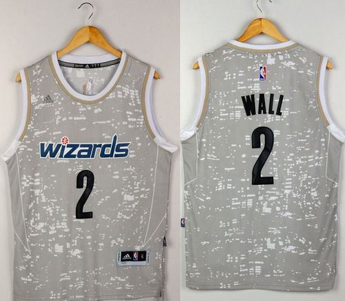 Washington Wizards 2 John Wall Grey City Light NBA Jersey