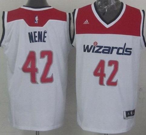 Washington Wizards 42 Nene White Stitched Revolution 30 NBA Jersey