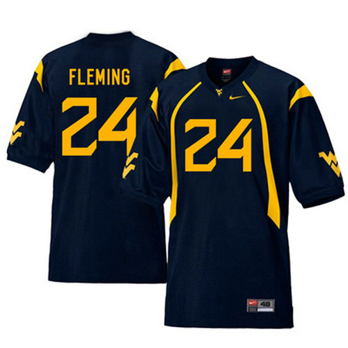 West Virginia Mountaineers 24 Maurice Fleming Navy College Football Jersey