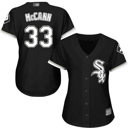 White Sox #33 James McCann Black Alternate Women's Stitched Baseball Jersey