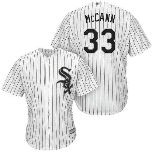 White Sox #33 James McCann White(Black Strip) Home Cool Base Stitched Youth Baseball Jersey