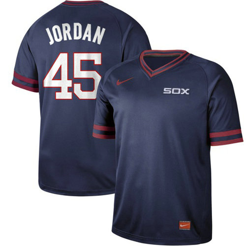 White Sox #45 Michael Jordan Navy Authentic Cooperstown Collection Stitched Baseball Jerseys
