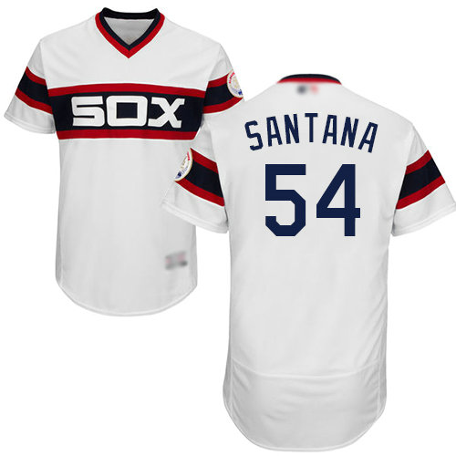 White Sox #54 Ervin Santana White Flexbase Authentic Collection Alternate Home Stitched Baseball Jersey