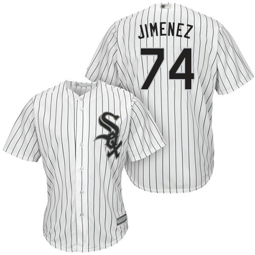 White Sox #74 Eloy Jimenez White(Black Strip) Cool Base Stitched Youth Baseball Jersey
