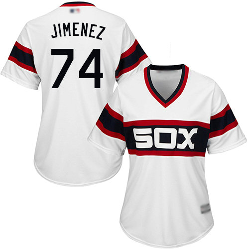 White Sox #74 Eloy Jimenez White Alternate Home Women's Stitched Baseball Jersey