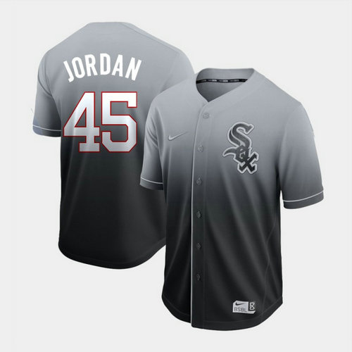 White Sox 45 Michael Jordan Gray Drift Fashion Jersey