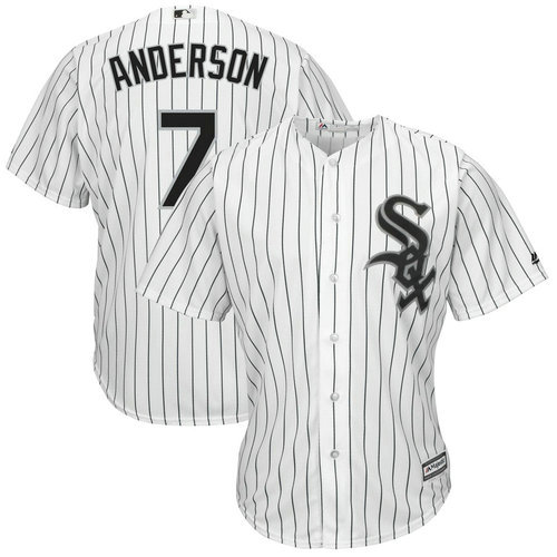 White Sox 7 Tim Anderson White Cool Base Jersey