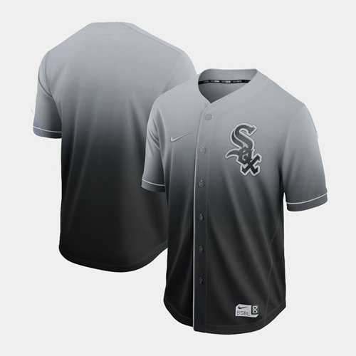 White Sox Blank Black Fade Authentic Stitched Baseball Jersey