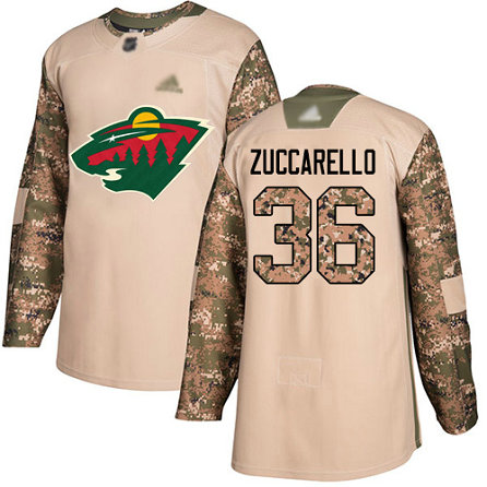 Wild #36 Mats Zuccarello Camo Authentic 2017 Veterans Day Stitched Hockey Jersey