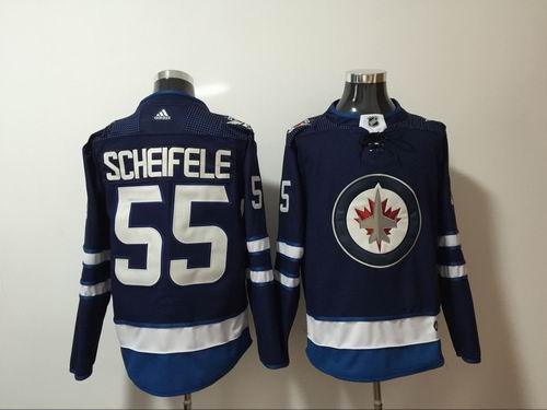 Winnipeg Jets #55 Mark Scheifele 2017-2018 season blue jerseys