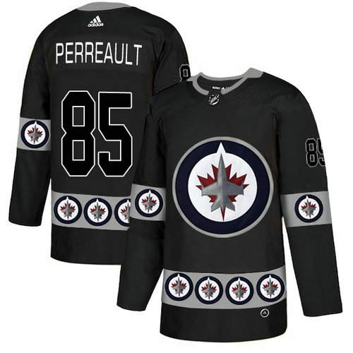 Winnipeg Jets 85 Mathieu Perreault Black Team Logos Fashion Adidas Jersey