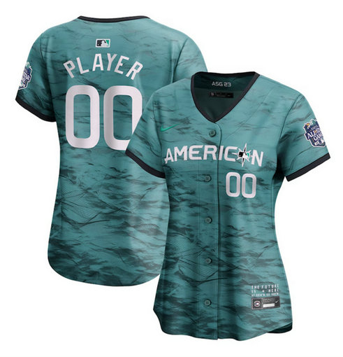 Women's Active Player Custom 2023 All-Star Teal Stitched Baseball Jersey