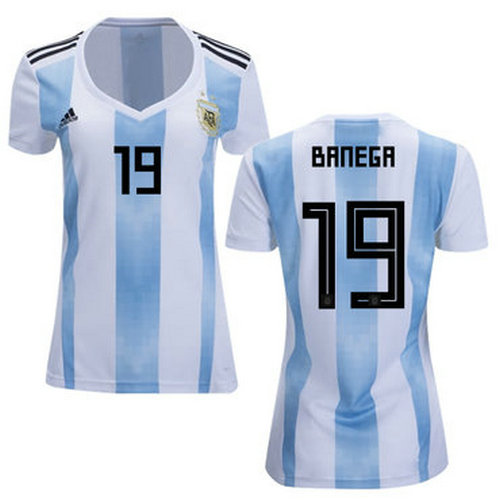 Women's Argentina #19 Banega Home Soccer Country Jersey$45.00